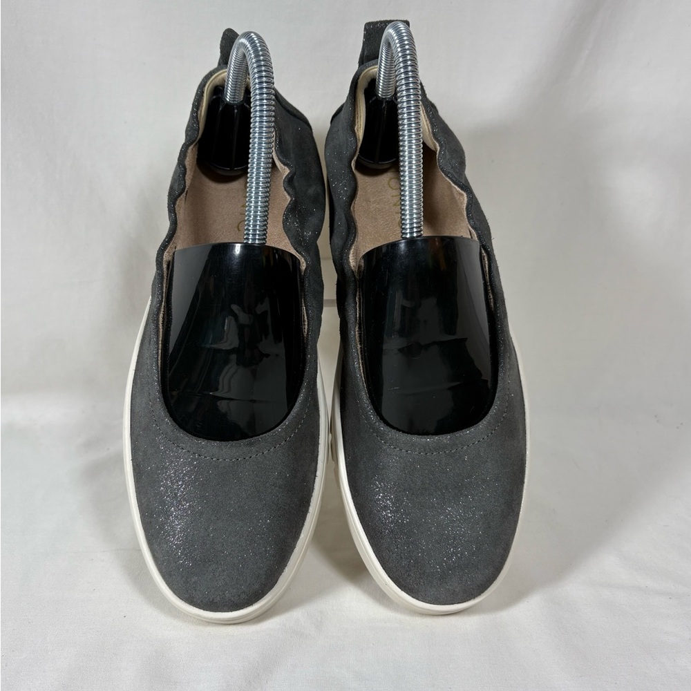 Vionic Women's Uptown Ballet Polluted Silver-Gray Sparkle Leather Flats Size 7 - Picture 4 of 11